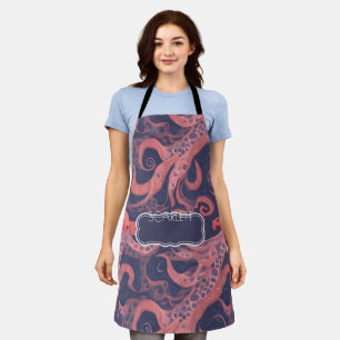 Octopus Watercolor Colourful Personalised Pattern Apron
