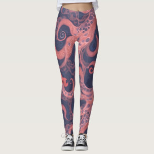 Octopus Watercolor Colourful Personalised Pattern Leggings
