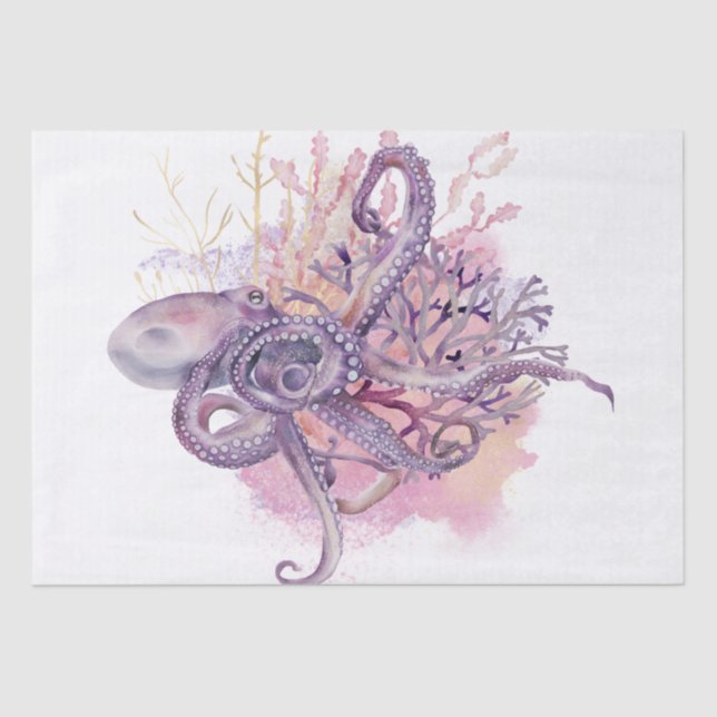 Octopus Watercolor Tissue Paper (Front)