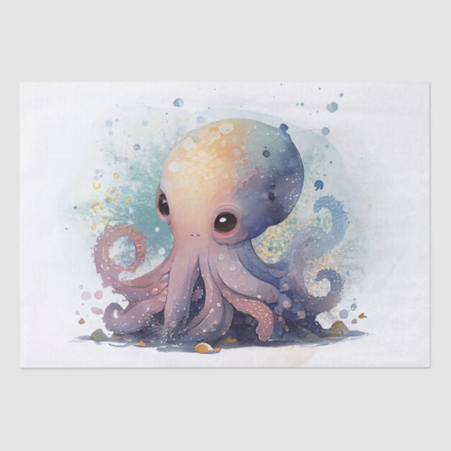 Octopus Watercolor Tissue Paper (Front)