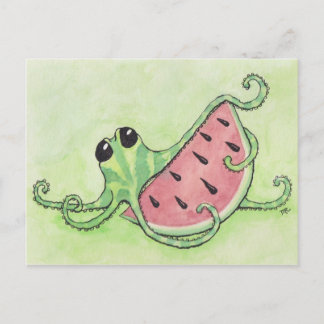 Octopus & Watermelon Postcard