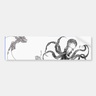 octopus wave bumper sticker