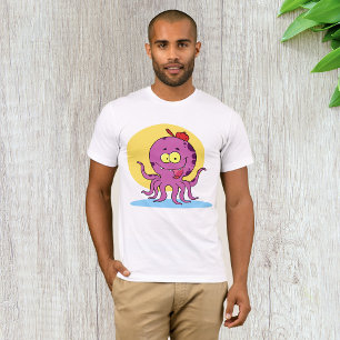 Octopus Wearing A Red Ball Cap Mens T-Shirt