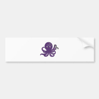 Octopus White Back Ground Bumper Sticker