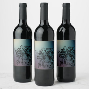 Octopus  wine label