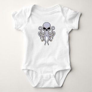 Octopus with 8 Arms & Skull Baby Bodysuit