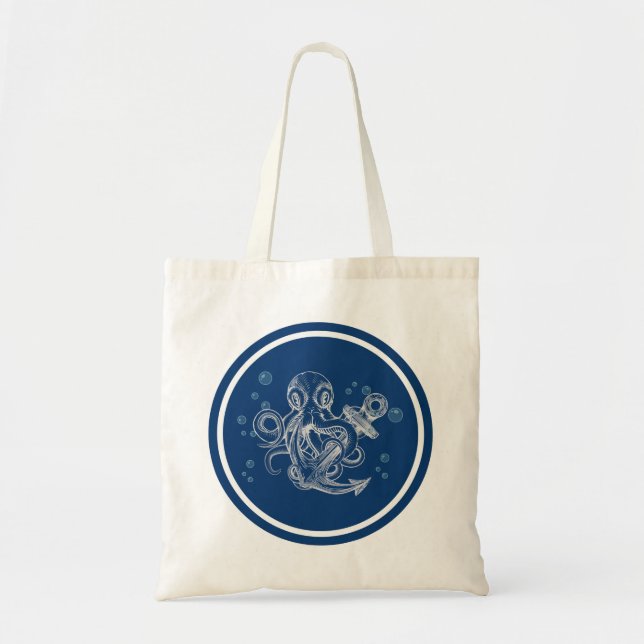 Octopus with Anchor Tote Bag (Front)