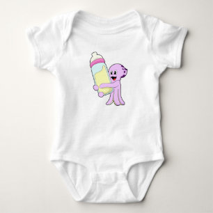 Octopus with Baby bottle Milk Bodysuit