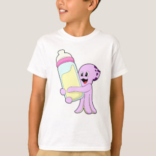 Octopus with Baby bottle Milk T-Shirt