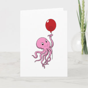 Octopus with Balloon Card
