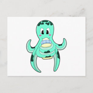 Octopus with Bottle of Milk Postcard