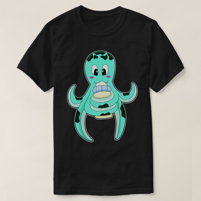 Octopus with Bottle of Milk T-Shirt (Design Front)