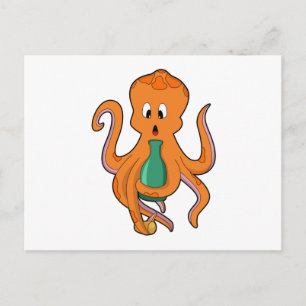 Octopus with Bottle.PNG Postcard