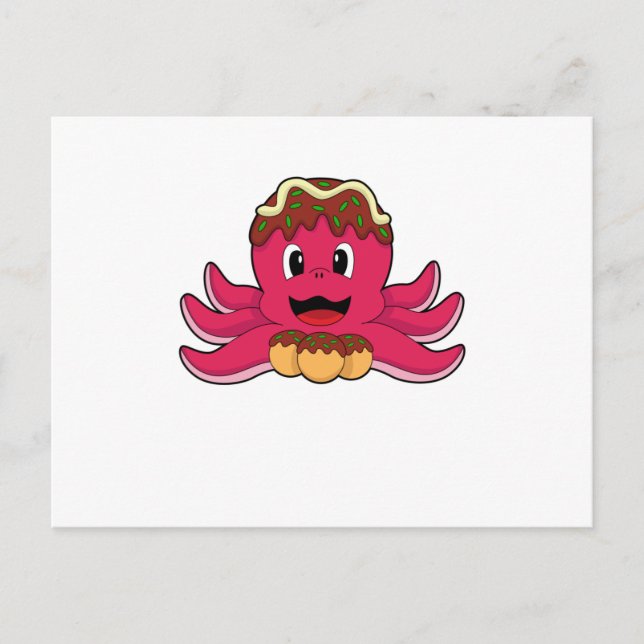 Octopus with Cake Postcard (Front)