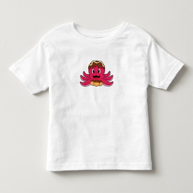 Octopus with Cake Toddler T-Shirt (Front)