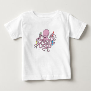 Octopus with Crayon Baby T-Shirt