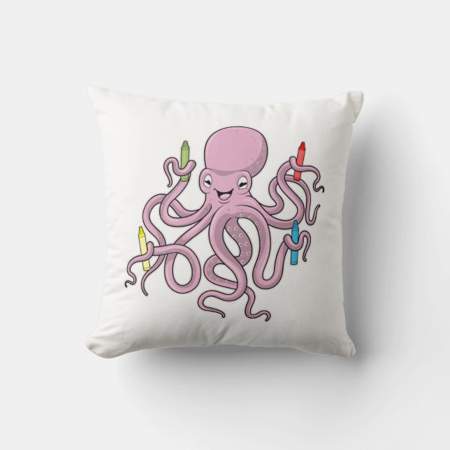 Octopus with Crayon Cushion (Front)