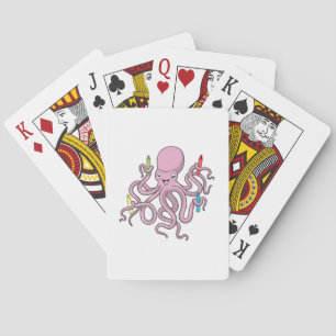 Octopus with Crayon Playing Cards