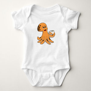 Octopus with Cup of Coffee Baby Bodysuit