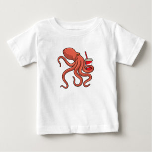 Octopus with Drink Baby T-Shirt