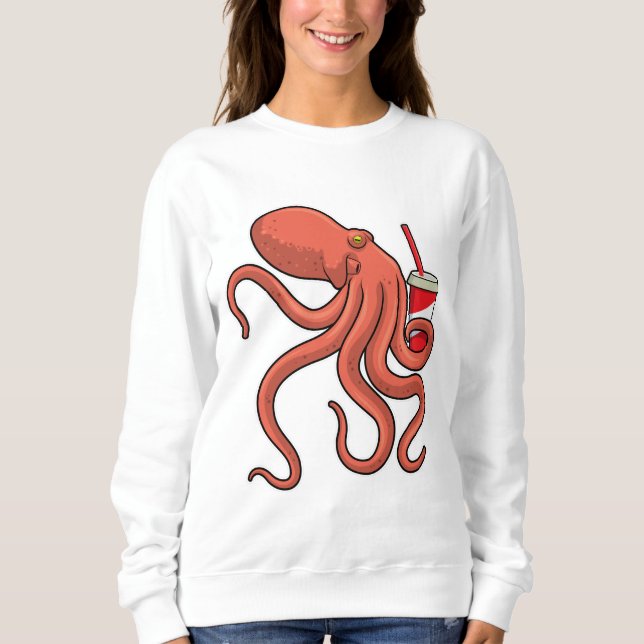 Octopus with Drink Sweatshirt (Front)