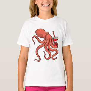 Octopus with Drink T-Shirt