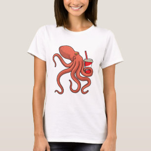 Octopus with Drink T-Shirt