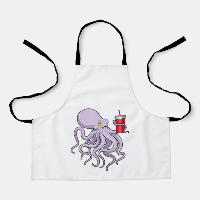 Octopus with Drinking mug Apron (Front)