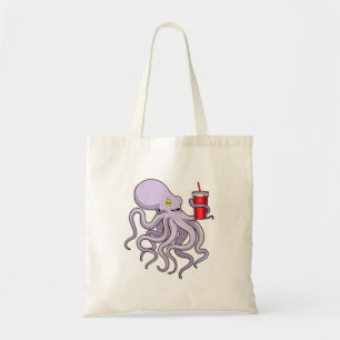 Octopus with Drinking mug Tote Bag