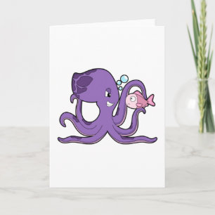 Octopus with Fish.PNG Card