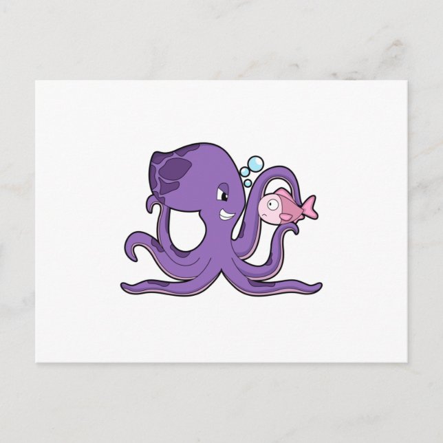 Octopus with Fish.PNG Postcard (Front)