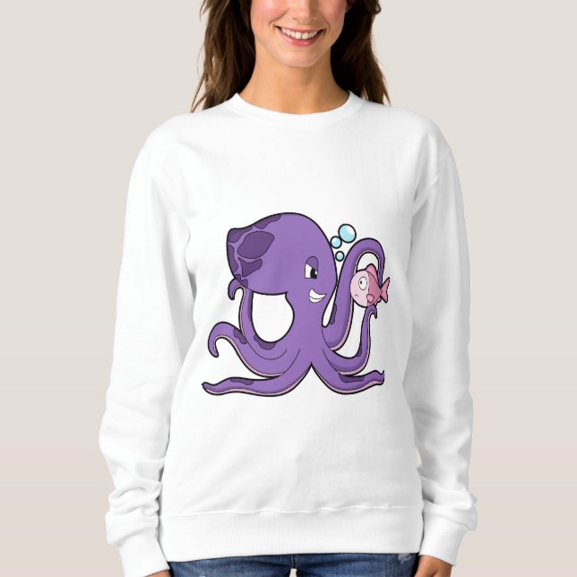 Octopus with Fish.PNG Sweatshirt (Front)
