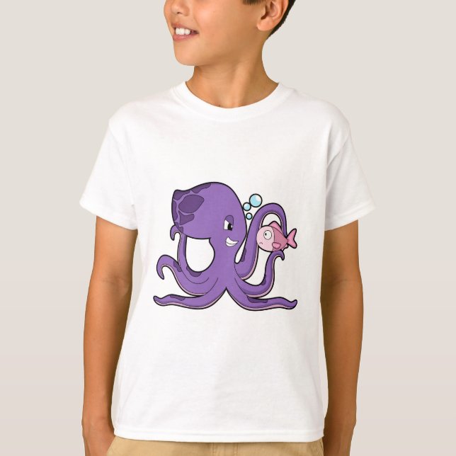 Octopus with Fish.PNG T-Shirt (Front)