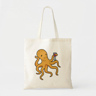 Octopus with Glass of Juice Tote Bag