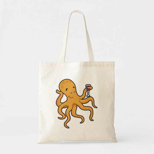 Octopus with Glass of Juice Tote Bag (Front)