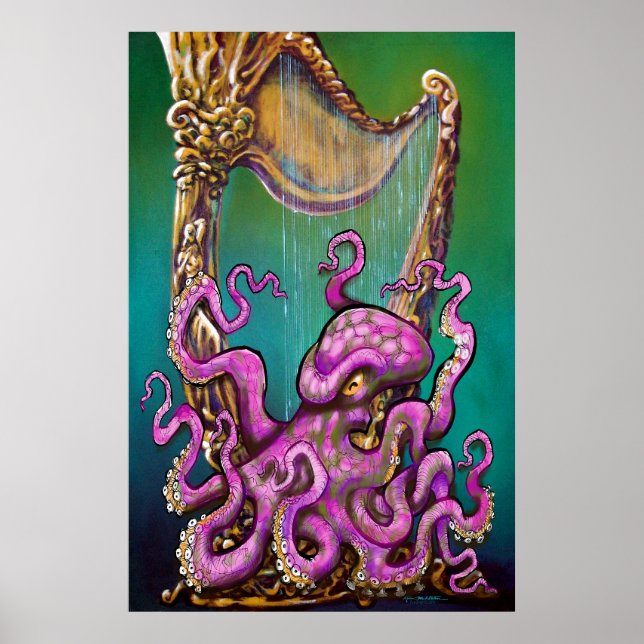 Octopus with Harp Poster (Front)