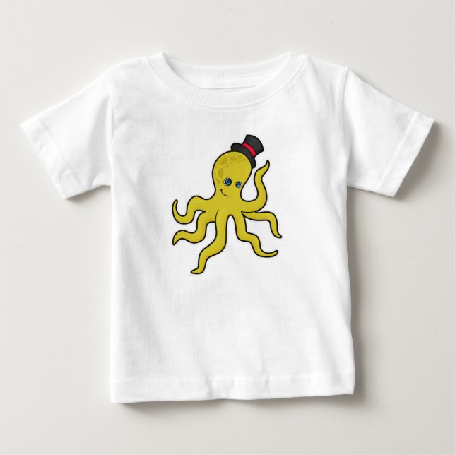 Octopus with Hat Baby T-Shirt (Front)