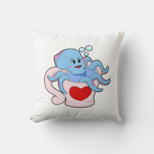 Octopus with Heart Cup.PNG Cushion