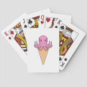 Octopus with Ice cream cone Playing Cards