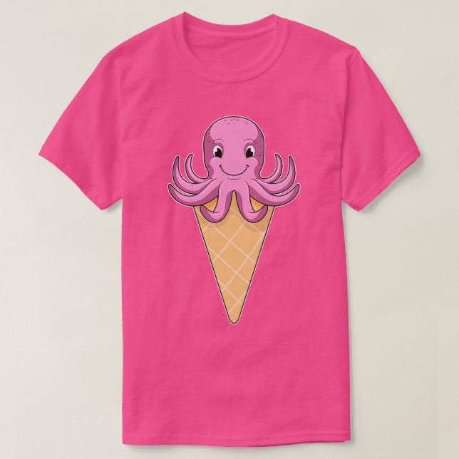 Octopus with Ice cream cone T-Shirt (Design Front)