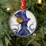 Octopus with Nautical Hat Metal Tree Decoration<br><div class="desc">Octopus Nautical Hat by Fab Funky. Features a fancy octopus with a fun,  nautical-themed tophat adorned with sealife.|191004D</div>