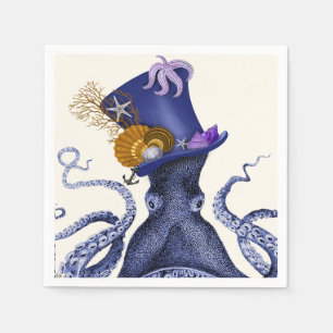 Octopus with Nautical Hat Napkin