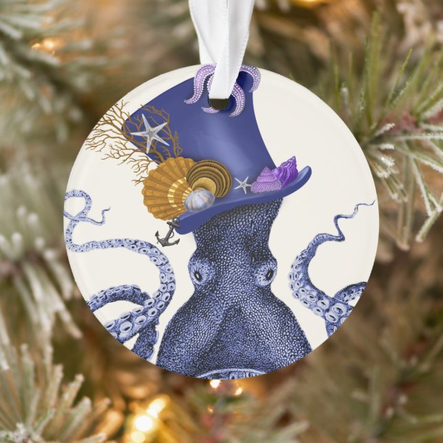 Octopus with Nautical Hat Ornament (Tree)