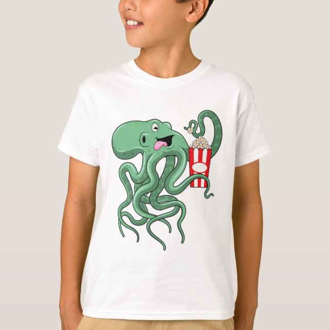 Octopus with Popcorn T-Shirt (Front)