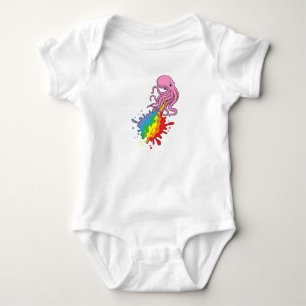 Octopus with Rainbow Baby Bodysuit
