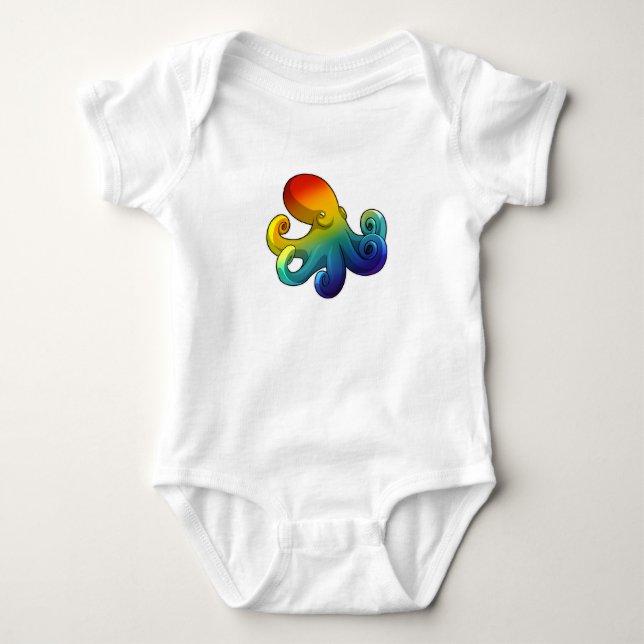 Octopus with Rainbow Baby Bodysuit (Front)