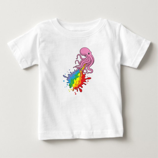 Octopus with Rainbow Baby T-Shirt (Front)