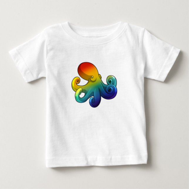 Octopus with Rainbow Baby T-Shirt (Front)
