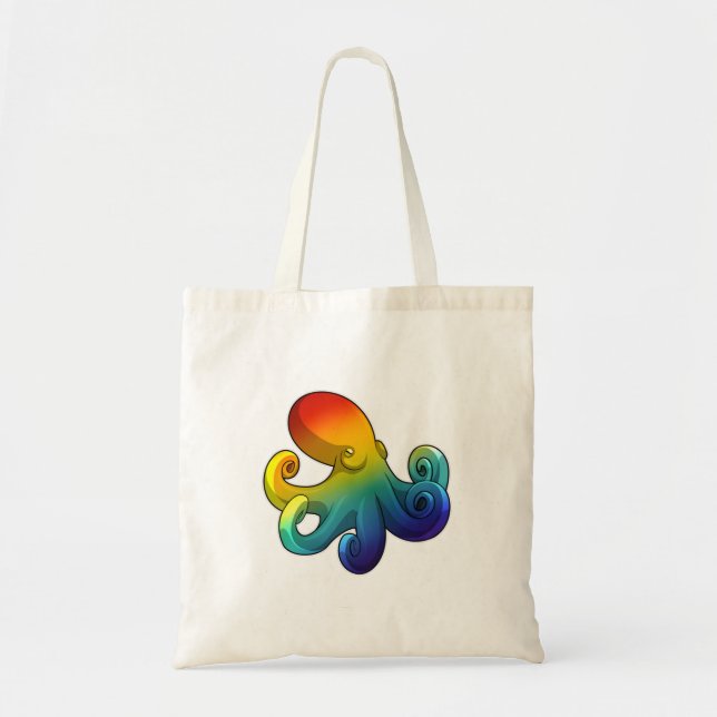 Octopus with Rainbow Tote Bag (Front)