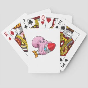 Octopus with Rocket Playing Cards